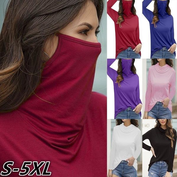 women's t-shirt fashion multifunctional dust mask high collar long sleeve casual jacket women clothing blusas mujer de moda verano, White
women's t-shirt fashion multifunctional dust mask high collar long sleeve casual jacket women clothing blusas mujer de moda verano, White