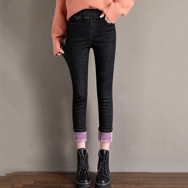 women's jeans denim autumn winter high-waist slim-fitting tight-fitting warm pants plus velvet thick women, Blue
women's jeans denim autumn winter high-waist slim-fitting tight-fitting warm pants plus velvet thick women, Blue