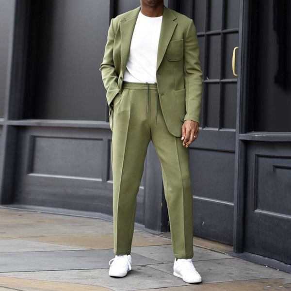 men's suits & blazers 2021 fashion temperament fall men blazer pants simple solid color long sleeve slim casual suit coat two-piece, White;black
men's suits & blazers 2021 fashion temperament fall men blazer pants simple solid color long sleeve slim casual suit coat two-piece, White;black