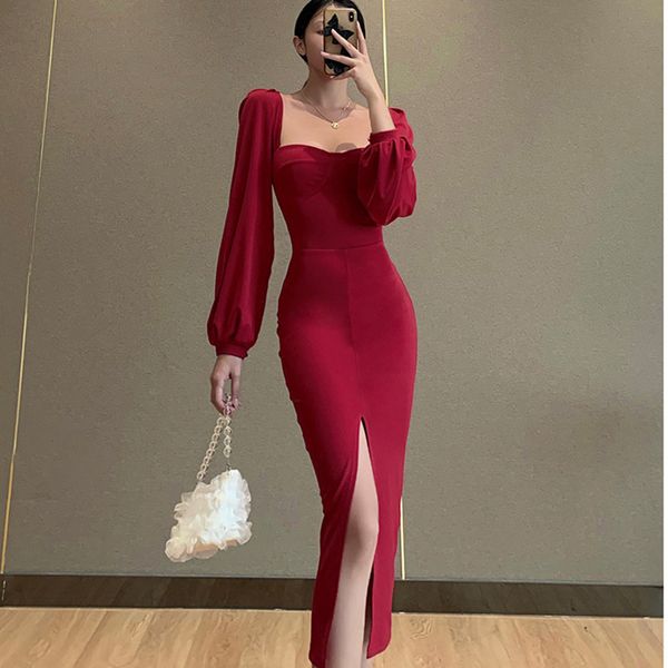 casual dresses women's will see 2021 style vintage turtleneck square sleeve slit party long, Black;gray
casual dresses women's will see 2021 style vintage turtleneck square sleeve slit party long, Black;gray