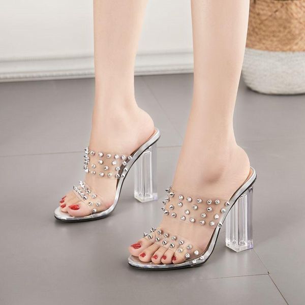 luxury women pumps 2021 transparent rivet high heels fish mouth toe slip-on wedding party brand fashion shoes for lady pvc sandals, Black
luxury women pumps 2021 transparent rivet high heels fish mouth toe slip-on wedding party brand fashion shoes for lady pvc sandals, Black