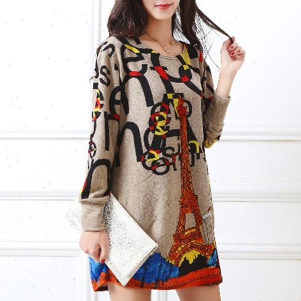 long women sweater sleeve o neck cashmere casual print tunic thin fashion pullovers polyester loose drop, White;black 
long women sweater sleeve o neck cashmere casual print tunic thin fashion pullovers polyester loose drop, White;black