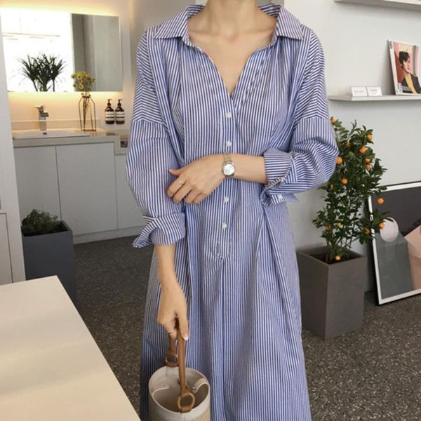 casual dresses fashion tide autumn temperament women loose striped elastic waist long sleeve sweet dress tc771, Black;gray
casual dresses fashion tide autumn temperament women loose striped elastic waist long sleeve sweet dress tc771, Black;gray