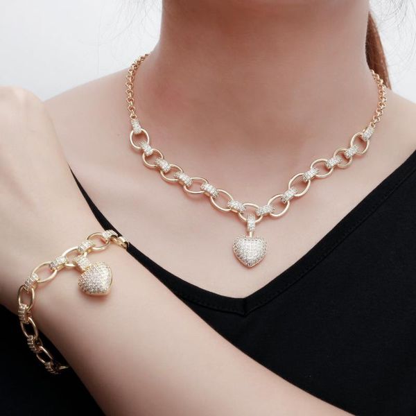 earrings & necklace 585 gold color cubic zirconia dangle love heart shape charm bracelet pendant women costume jewelry set t468, Silver
earrings & necklace 585 gold color cubic zirconia dangle love heart shape charm bracelet pendant women costume jewelry set t468, Silver