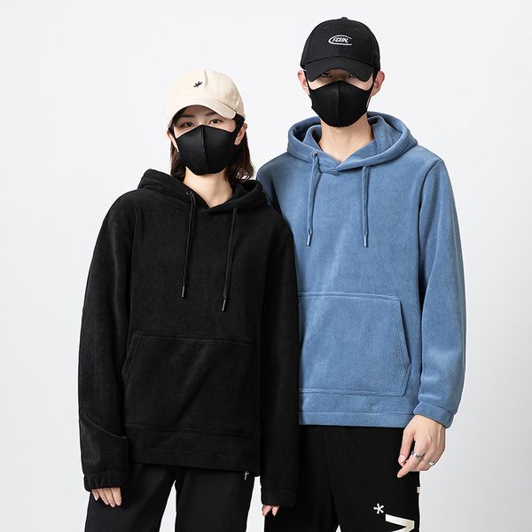 fleece couple solid color sweater men's winter loose casual sports hoodie korean coat fashion, Black
fleece couple solid color sweater men's winter loose casual sports hoodie korean coat fashion, Black
