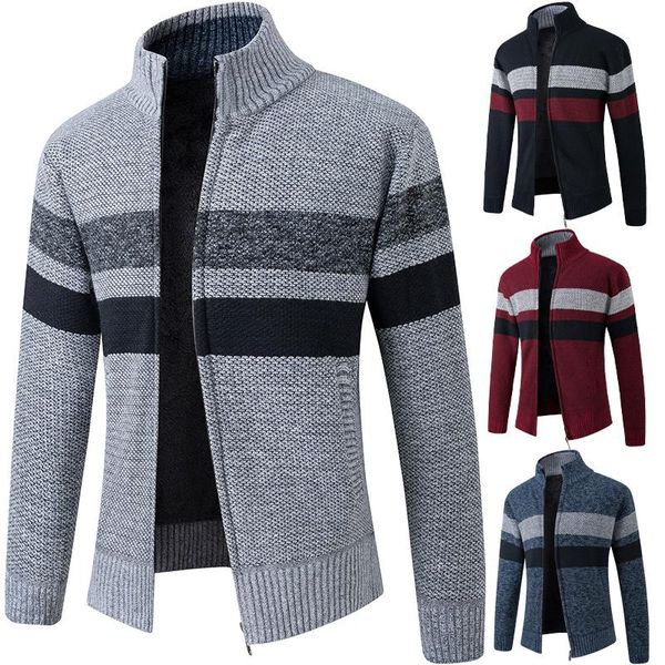 men's sweaters men sweater cardigan zipper 2021 arrival winter thick stand-up collar male knitted coat patchwork fashion m23, White;black
men's sweaters men sweater cardigan zipper 2021 arrival winter thick stand-up collar male knitted coat patchwork fashion m23, White;black