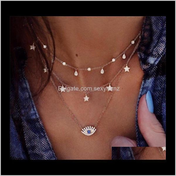 & pendants jewelry drop delivery 2021 multilayer necklace for women long chain turkish eye pendant trendy crystal star water droplets neckla, Silver
& pendants jewelry drop delivery 2021 multilayer necklace for women long chain turkish eye pendant trendy crystal star water droplets neckla, Silver