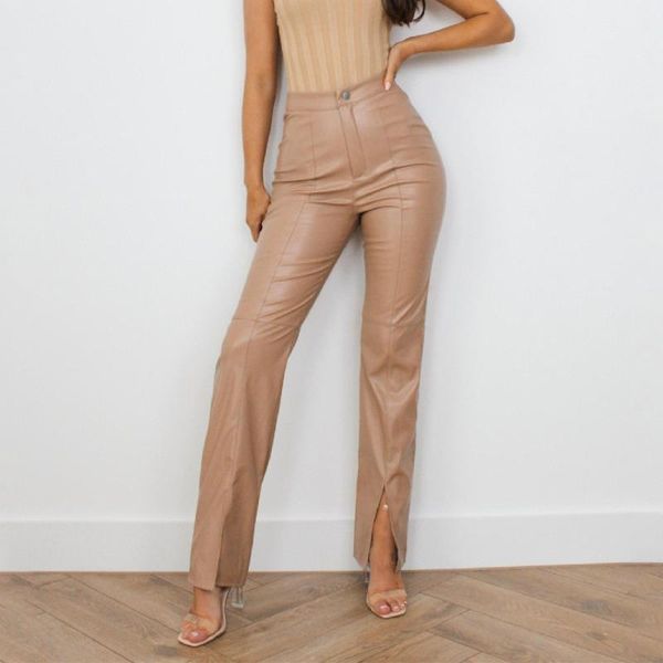 women's pants & capris leather trousers high waist solid color split hem wild straight style casual street wrapped for daily shopping, Black;white
women's pants & capris leather trousers high waist solid color split hem wild straight style casual street wrapped for daily shopping, Black;white