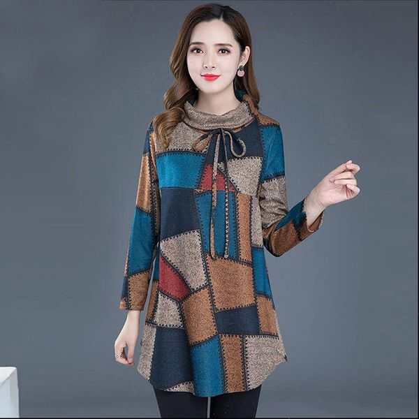 tunic women shirt long sleeve plus size vintage blouse turtleneck plaid autumn winter warm thicken clothes ladies casual, White
tunic women shirt long sleeve plus size vintage blouse turtleneck plaid autumn winter warm thicken clothes ladies casual, White