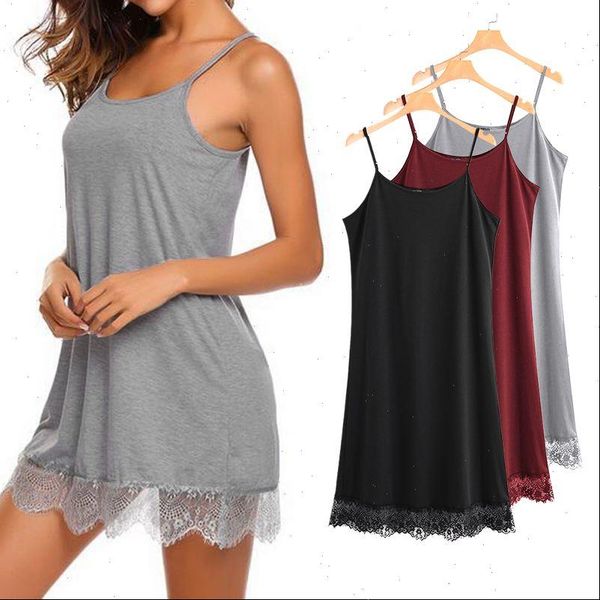 solid summer nightgowns womens sleepwears lace stitching elegant sleeveless o neck straps sets casual dress 5xl, Black;red
solid summer nightgowns womens sleepwears lace stitching elegant sleeveless o neck straps sets casual dress 5xl, Black;red