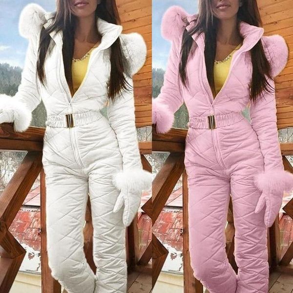 women's jumpsuits & rompers winter hooded parka elegant cotton padded warm sashes ski suit straight zipper one piec e women casual trac, Black;white
women's jumpsuits & rompers winter hooded parka elegant cotton padded warm sashes ski suit straight zipper one piec e women casual trac, Black;white