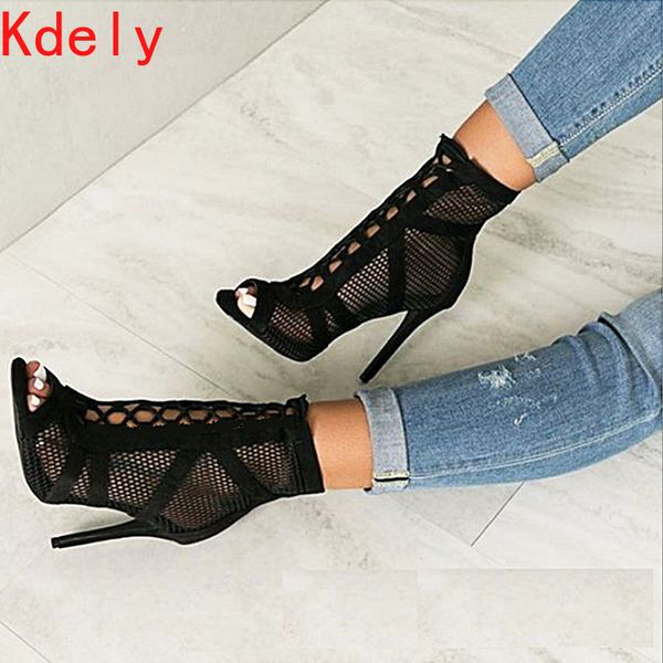 sandals 2021 fashion black summer lace up cross-tied peep toe high heel ankle strap net surface hollow out 9k81
sandals 2021 fashion black summer lace up cross-tied peep toe high heel ankle strap net surface hollow out 9k81