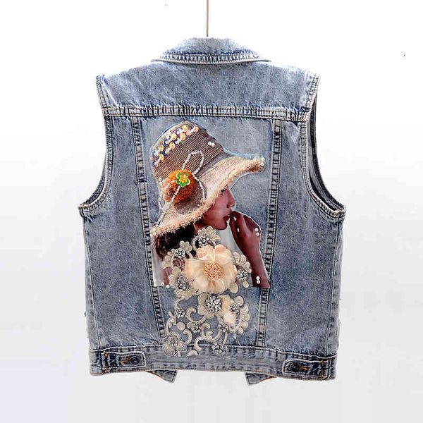 women's jackets jackets women sleeveless denim vests crystal beading 3d flowers beauty woman print jean waistcoat street casual u3cd, Black;brown
women's jackets jackets women sleeveless denim vests crystal beading 3d flowers beauty woman print jean waistcoat street casual u3cd, Black;brown