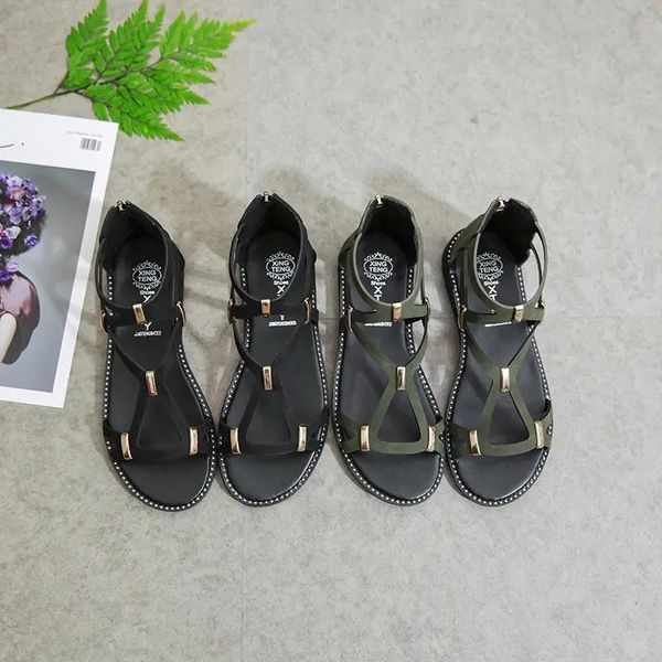 women's summer sandals open toe flat roman fashionable antiskid beach shoes comfortable and versatile black green
women's summer sandals open toe flat roman fashionable antiskid beach shoes comfortable and versatile black green