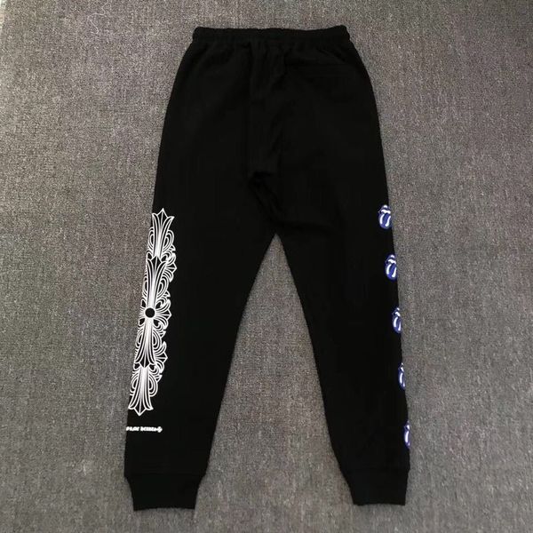 brand hearts/chrome pants new crosin blue tongue cross trousers spring for men and women, Black
brand hearts/chrome pants new crosin blue tongue cross trousers spring for men and women, Black