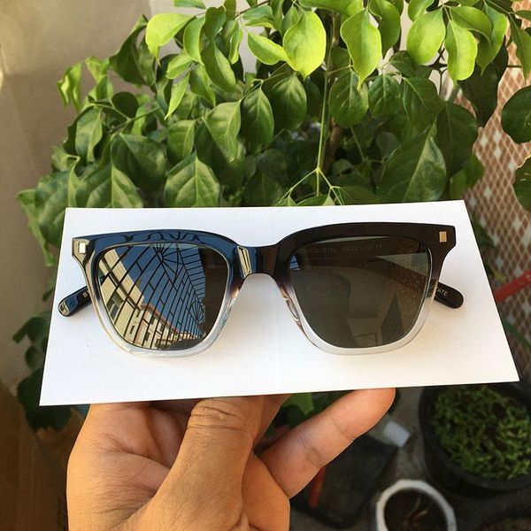 sunglasses niche brand designer rectangular acetate women, White;black 
sunglasses niche brand designer rectangular acetate women, White;black