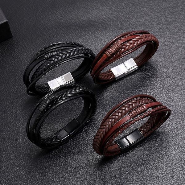 men bracelet leather weaving wristband bohemia style jewelry retro brand designer luxury gift charm bracelets, Golden;silver
men bracelet leather weaving wristband bohemia style jewelry retro brand designer luxury gift charm bracelets, Golden;silver