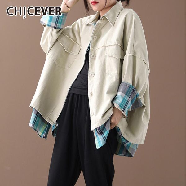 women's jackets chicever korean patchwork hit color jacket lapel collar long sleeve oversized loose coat female 2021 autumn fashion, Black;brown
women's jackets chicever korean patchwork hit color jacket lapel collar long sleeve oversized loose coat female 2021 autumn fashion, Black;brown