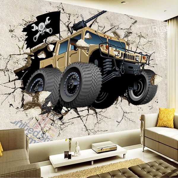 wallpapers modern creative off-road vehicle broken wall mural wallpaper 3d stereo cartoon backdrop home decor painting for kid's room
wallpapers modern creative off-road vehicle broken wall mural wallpaper 3d stereo cartoon backdrop home decor painting for kid's room