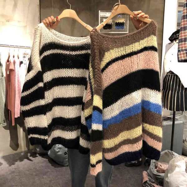 women's sweaters retard striped female casual sweater with colours, women's knitted colours corresponding to winter and autumn x8w, White;black
women's sweaters retard striped female casual sweater with colours, women's knitted colours corresponding to winter and autumn x8w, White;black