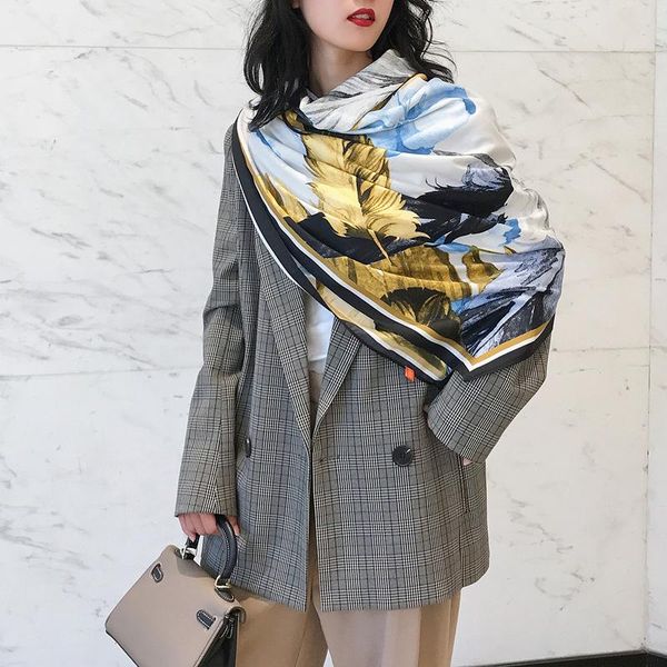 scarves kywommnz 2021 spring autumn temperament silk scarf women twill printing s103, Blue;gray
scarves kywommnz 2021 spring autumn temperament silk scarf women twill printing s103, Blue;gray