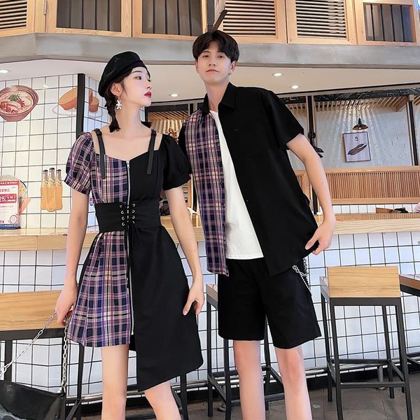 women's t-shirt couple outfit spring and summer patchwork men's shirt sui couples clothes clothing, White
women's t-shirt couple outfit spring and summer patchwork men's shirt sui couples clothes clothing, White