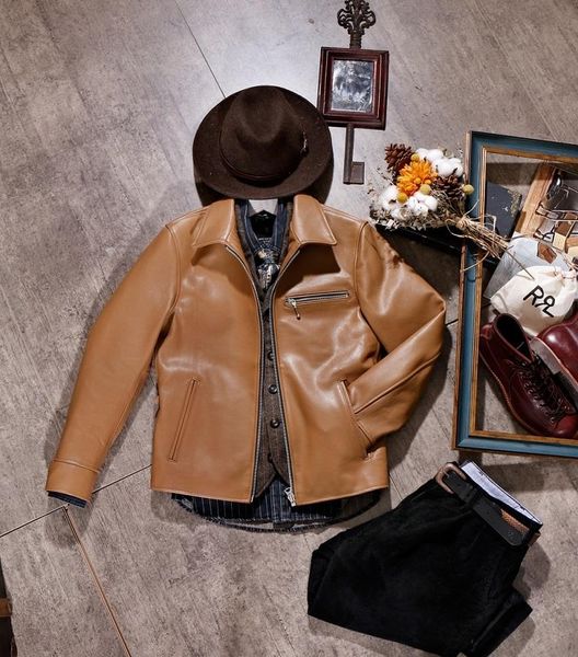men's leather & faux yr.wholesales.classic rider 1930 genuine jacket.brown quality heavy cow coat.slim biker clothes, Black
men's leather & faux yr.wholesales.classic rider 1930 genuine jacket.brown quality heavy cow coat.slim biker clothes, Black