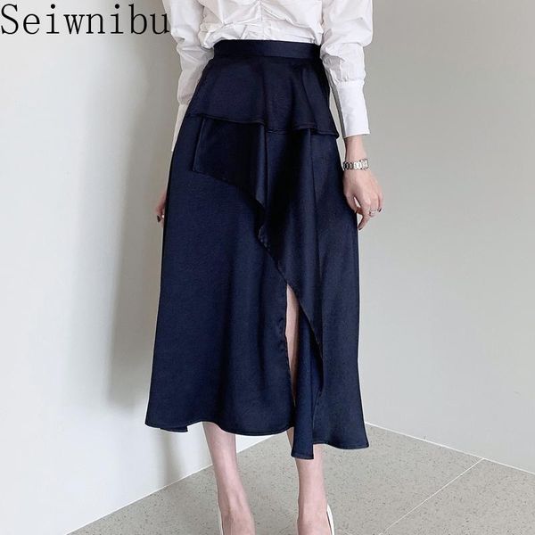 skirts 2021 seiwnibu summer autumn package hip for women high waist ruffle medium long silky skirt female solid color, Black
skirts 2021 seiwnibu summer autumn package hip for women high waist ruffle medium long silky skirt female solid color, Black