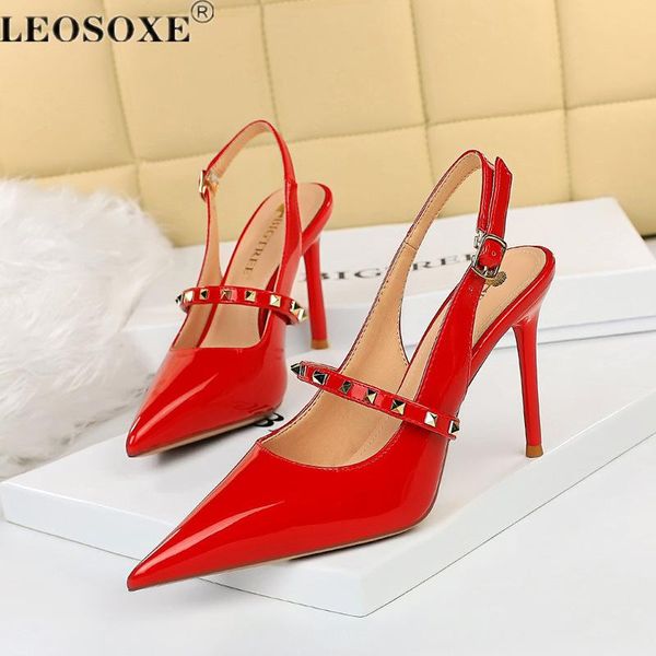 dress shoes women's rivets sandals female summer 9.5cm thick with fine high-heeled pointed stiletto nightclub, Black
dress shoes women's rivets sandals female summer 9.5cm thick with fine high-heeled pointed stiletto nightclub, Black