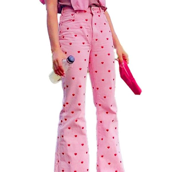 women's pants & capris aesthetics pink printing flare girl vintage high waist baggy trousers fashion streetwear long bottoms, Black;white
women's pants & capris aesthetics pink printing flare girl vintage high waist baggy trousers fashion streetwear long bottoms, Black;white