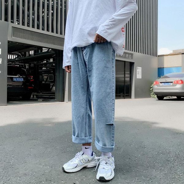 men's jeans men's straight korean version of the trend summer ankle-length trousers loose handsome casual, Blue
men's jeans men's straight korean version of the trend summer ankle-length trousers loose handsome casual, Blue