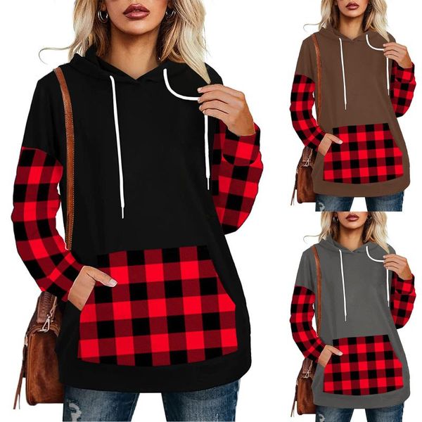 women's hoodies & sweatshirts women plaid printing patchwork hooded sweatshirt autumn winter turtleneck warm long sleeve printed female, Black
women's hoodies & sweatshirts women plaid printing patchwork hooded sweatshirt autumn winter turtleneck warm long sleeve printed female, Black