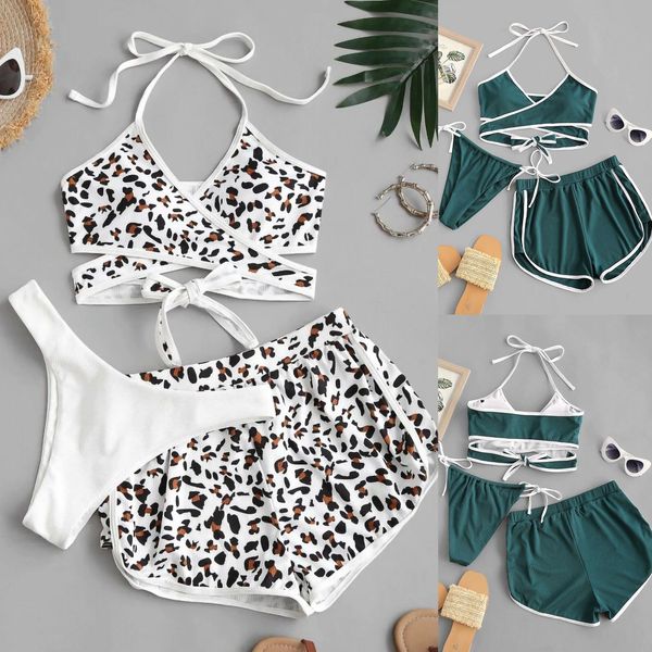 bikini summer two-piece leopard print set tether swimsuit for women casual swimwear beachwear push up bathing swimming suit, White;black
bikini summer two-piece leopard print set tether swimsuit for women casual swimwear beachwear push up bathing swimming suit, White;black