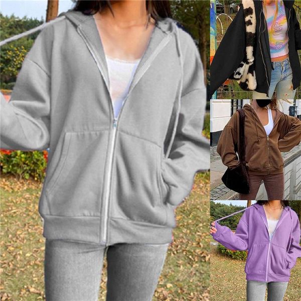women's hoodies & sweatshirts brown zip up sweatshirt winter jacket clothes women vintage pockets long sleeve pullovers, Black
women's hoodies & sweatshirts brown zip up sweatshirt winter jacket clothes women vintage pockets long sleeve pullovers, Black