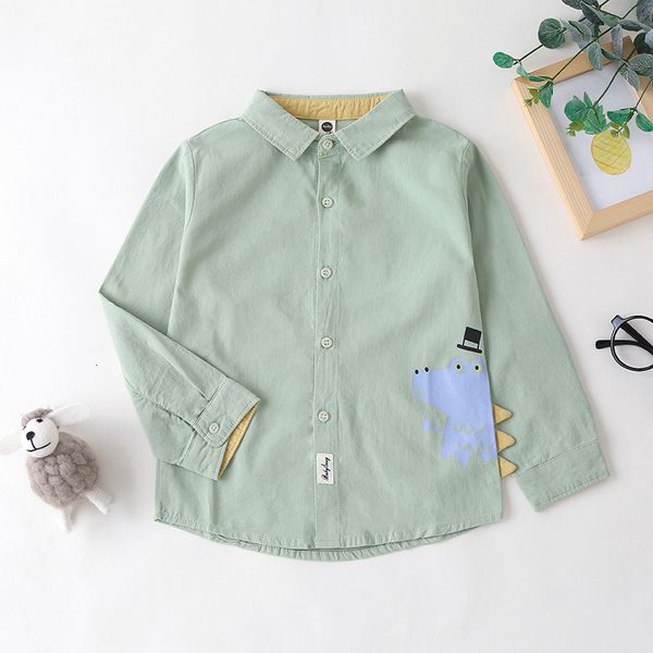 button style style shirt spring autumn boys' long sleeve mini dinosaur pattern cute boys' top, Blue
button style style shirt spring autumn boys' long sleeve mini dinosaur pattern cute boys' top, Blue