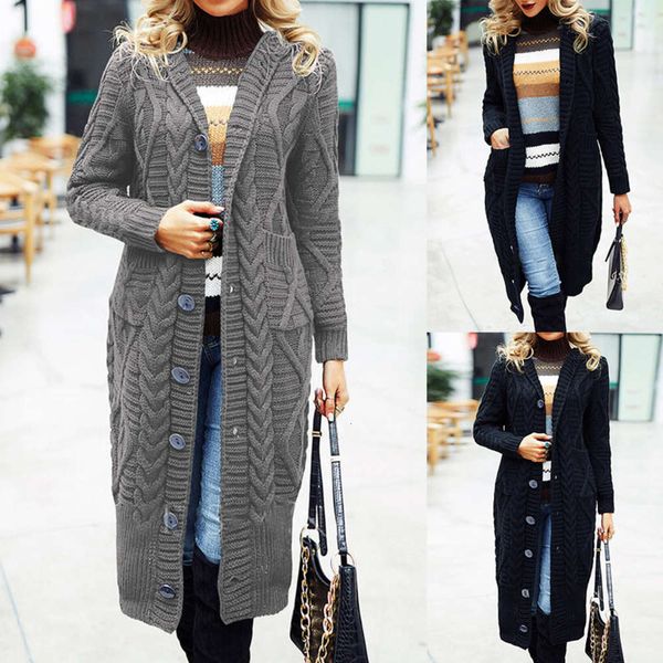 autumn and winter women's wool solid color cardigan loose plus long size coat, Black;brown
autumn and winter women's wool solid color cardigan loose plus long size coat, Black;brown