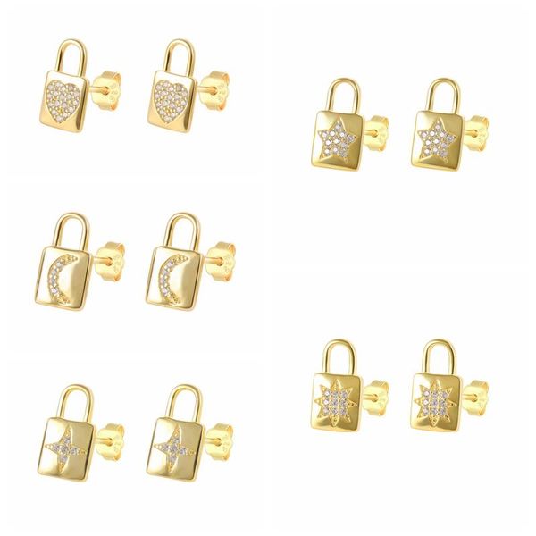stud canner mini zircon lock moon love earrings for women 925 sterling silver piercing pendiente plata jewelry, Golden;silver
stud canner mini zircon lock moon love earrings for women 925 sterling silver piercing pendiente plata jewelry, Golden;silver