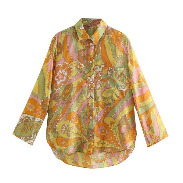 women's blouses & shirts women 2022 fashion floral patchwork casual shirt pocket patch asymmetric button streetwear, White
women's blouses & shirts women 2022 fashion floral patchwork casual shirt pocket patch asymmetric button streetwear, White