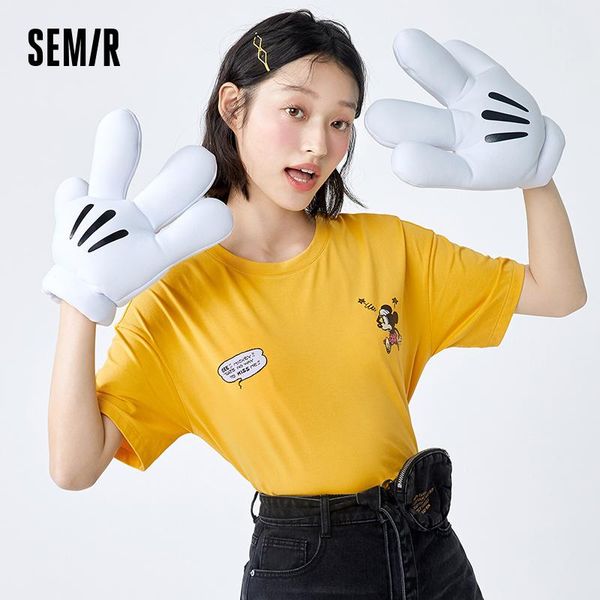 women's t-shirt semir 2021 summer short sleeve t-shirts women trendy print brand design t shirt, White