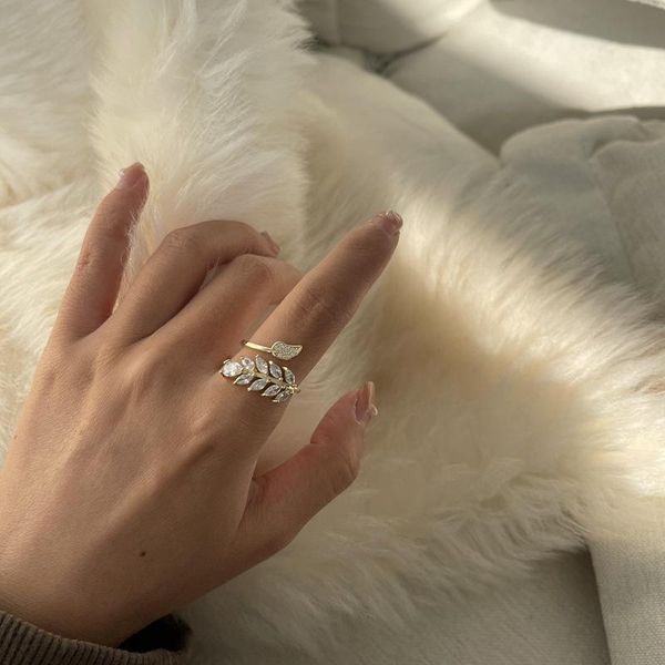 wedding rings luxurious gold zircon leaf shaped opening for woman unusual accessories korean fashion jewelry party girls, Slivery;golden
wedding rings luxurious gold zircon leaf shaped opening for woman unusual accessories korean fashion jewelry party girls, Slivery;golden
