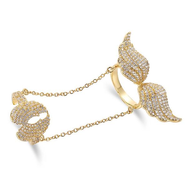 wedding rings kfvanfi women gold sliver color wing shaped bling crystals flower copper brass charming double full finger ring, Slivery;golden
wedding rings kfvanfi women gold sliver color wing shaped bling crystals flower copper brass charming double full finger ring, Slivery;golden