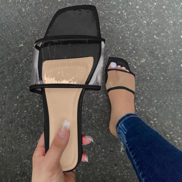 slippers casual crystal roman plus-size flat women summer ladies square toe transparent, Black
slippers casual crystal roman plus-size flat women summer ladies square toe transparent, Black