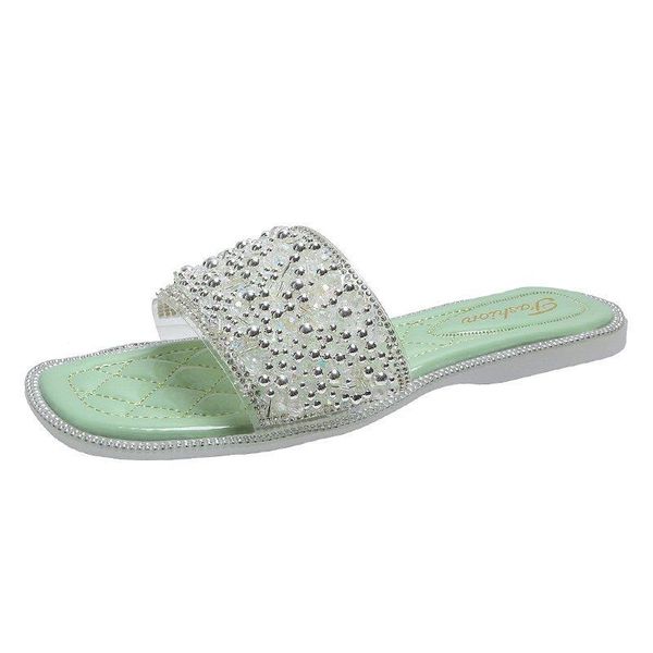 women's summer slippers flat sandals outdoor beach shoes rhinestones bling open toe fashion plus size 43 slipper women, Black
women's summer slippers flat sandals outdoor beach shoes rhinestones bling open toe fashion plus size 43 slipper women, Black
