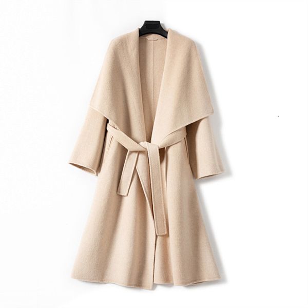 women's wool & blends coats woolen mid-length coat lace-up sashes elegant loose jacket and cardigans w cmz3, Black
women's wool & blends coats woolen mid-length coat lace-up sashes elegant loose jacket and cardigans w cmz3, Black