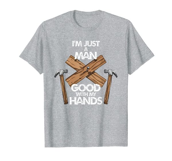 funny handyman carpenter saying man good with my hands t-shirt, White;black 
funny handyman carpenter saying man good with my hands t-shirt, White;black