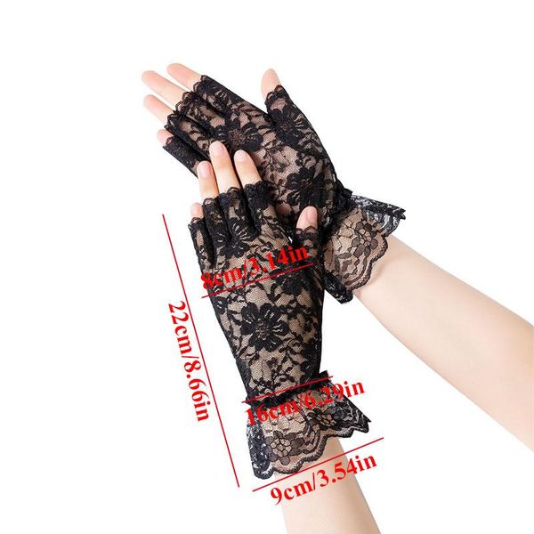 five fingers gloves 1 pair grace summer women short tulle stretchy lace floral spots lotus leaf sheers flexible accessories full finger, Blue;gray
five fingers gloves 1 pair grace summer women short tulle stretchy lace floral spots lotus leaf sheers flexible accessories full finger, Blue;gray