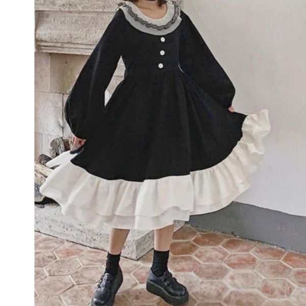 casual dresses 2021 women dress vintage lace bowknot high waist japanese sweet lolita kawaii girls gothic cosplay loli, Black;gray
casual dresses 2021 women dress vintage lace bowknot high waist japanese sweet lolita kawaii girls gothic cosplay loli, Black;gray