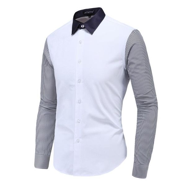 men's casual shirts autumn slim mens blouses color block long sleeve buttons up spring daily patchwork shirt fit lapel blouse, White;black
men's casual shirts autumn slim mens blouses color block long sleeve buttons up spring daily patchwork shirt fit lapel blouse, White;black
