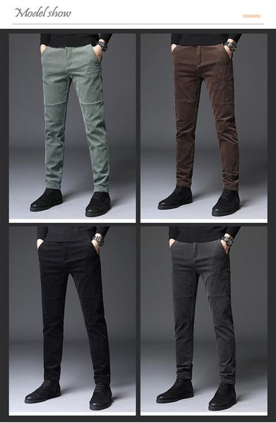 autumn and winter trousers corduroy men's elastic business casual pants size 28-40, Black
autumn and winter trousers corduroy men's elastic business casual pants size 28-40, Black