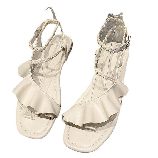 sandals ladies summer 2021 fashion all-match simple temperament ruffled flat soft bottom large size, Black
sandals ladies summer 2021 fashion all-match simple temperament ruffled flat soft bottom large size, Black